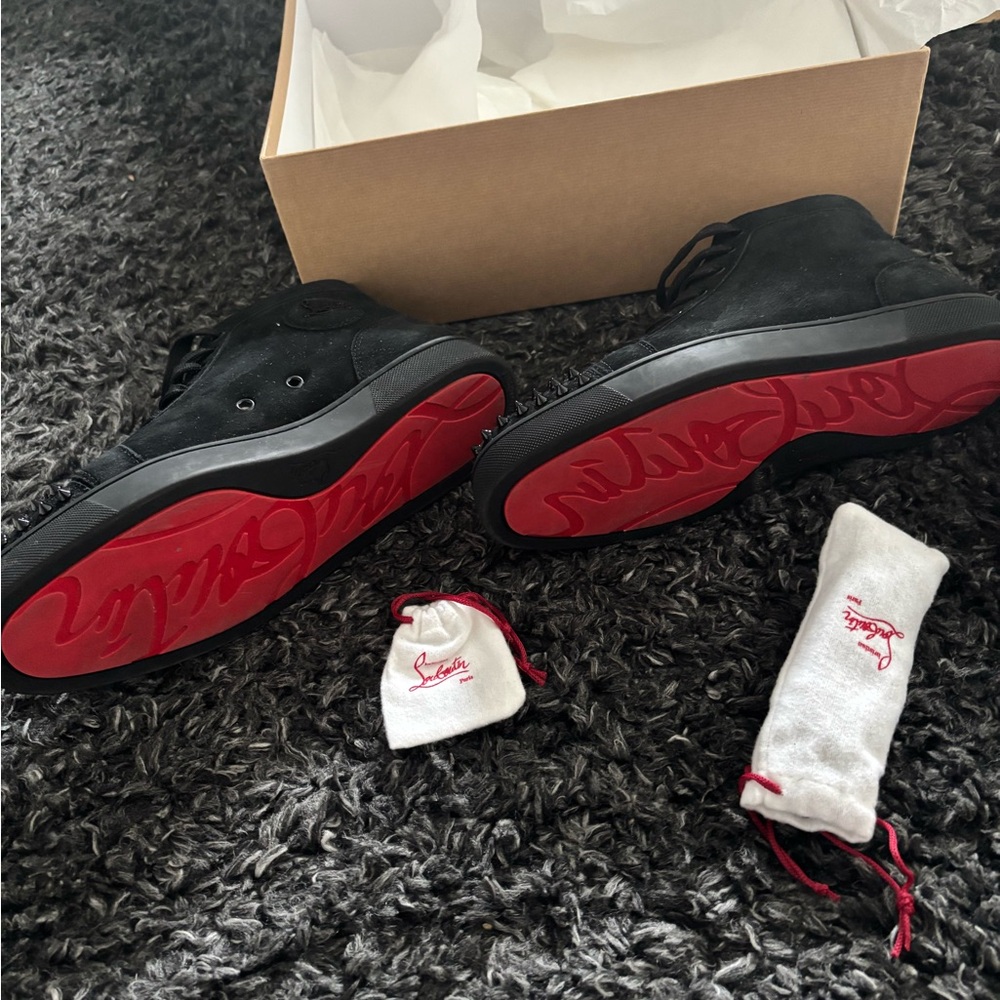 Christian Louboutin Men's Black and Red Sneakers